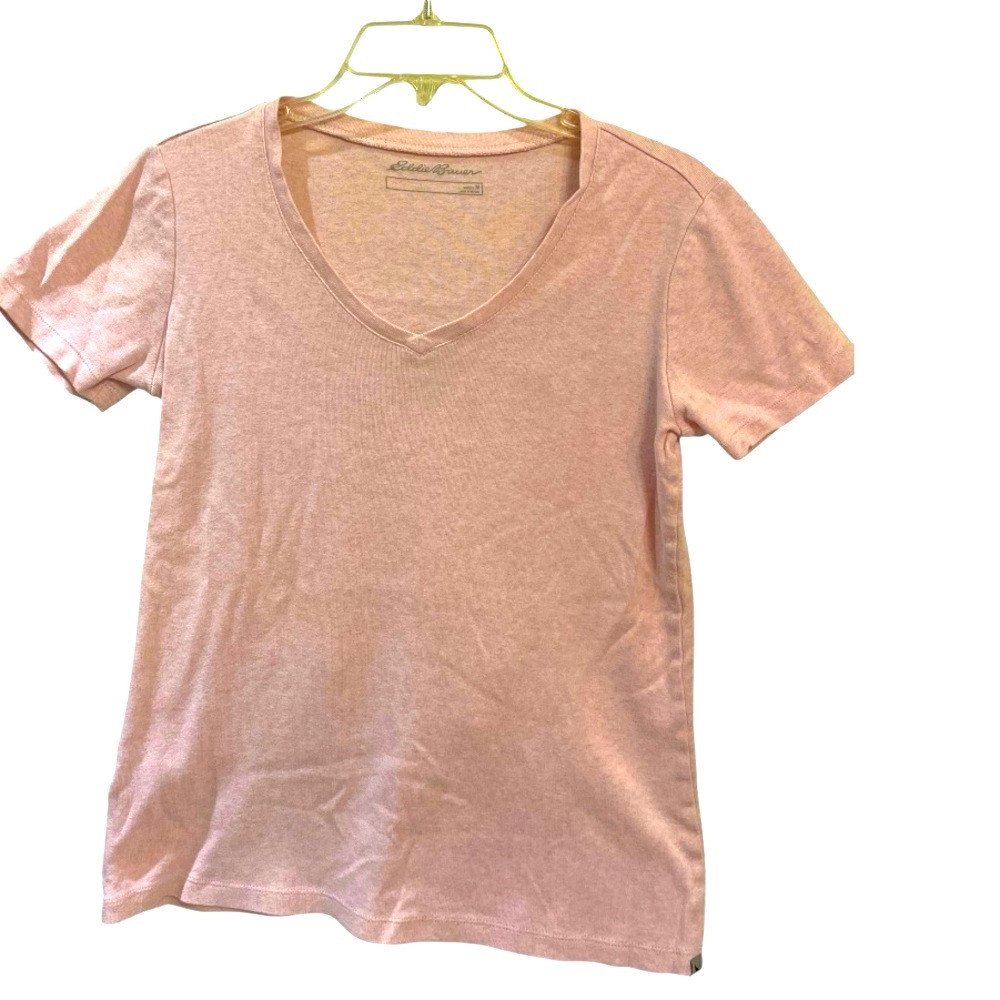 Eddie Bauer Cotton Ribbed V Neck Set of Two Tops Size Medium